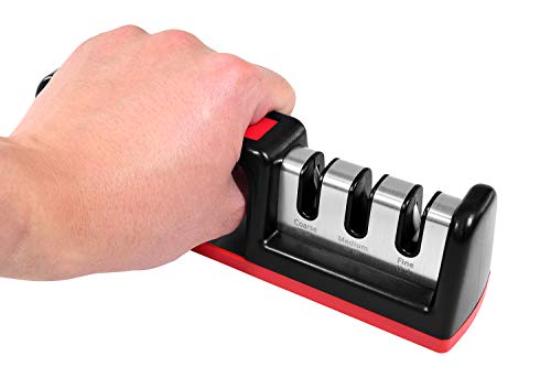 Seki Japan Kitchen Knife Sharpener, 3 Stage Diamond, Carbide And Ceramic Honing System, Restore And Polish Blades, Sharpens Dull Knives Quickly #TOP4