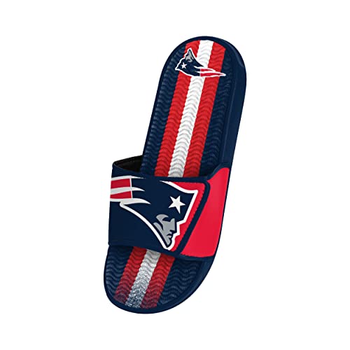 Image of FOCO mens NFL Team Stripe Logo Athletic Sport Shower Flip Flop Sandals Gel Slides