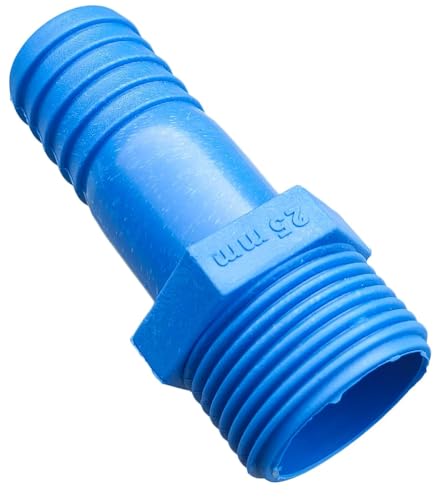 Image of 25mm PVC Hose Connector Male Thread - Plastic Hose Barb Adapter for Water Pipe, Irrigation & Pump Fitting (Blue) (25 mm 3 pcs)