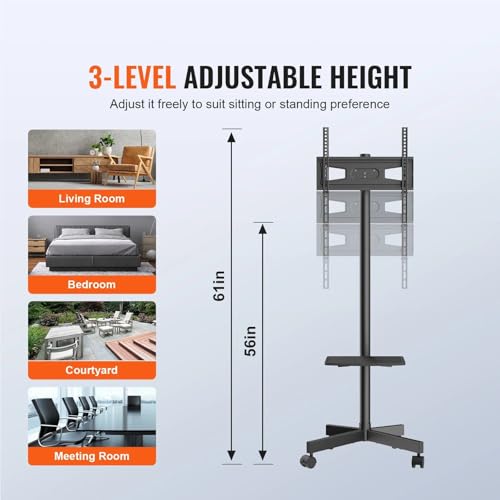 Soporte móvil para TV con ruedas y doble bandeja ajustable miniatura 5