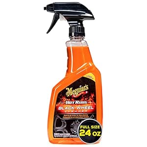 Meguiar’s Hot Rims Black Wheel Cleaner, Deep Foaming Gel Specially Formulated to Effectively Clean Matte, Gloss, Satin, and Chrome Black Wheels, 24 Oz Spray Bottle