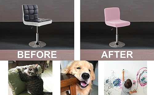 Image of LightInTheBox Bar Stool Cover Square Swivel Barstool Chair Seat Velvet Barstool Protector Covers for Counter Height Mid Low Back Chair Holiday (2Pc Pink)