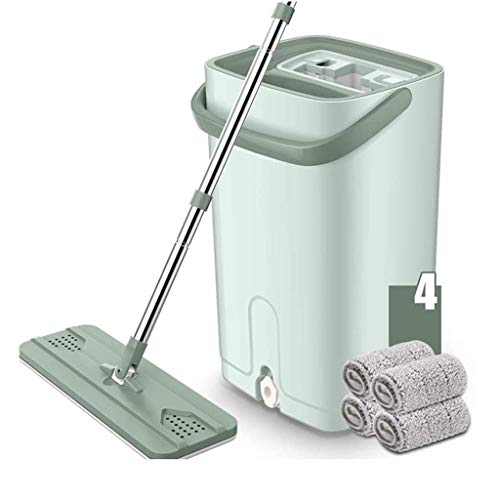 Trapeador plano, limpieza de fibra para el hogar, lavado a mano, de madera, trapeador plano
