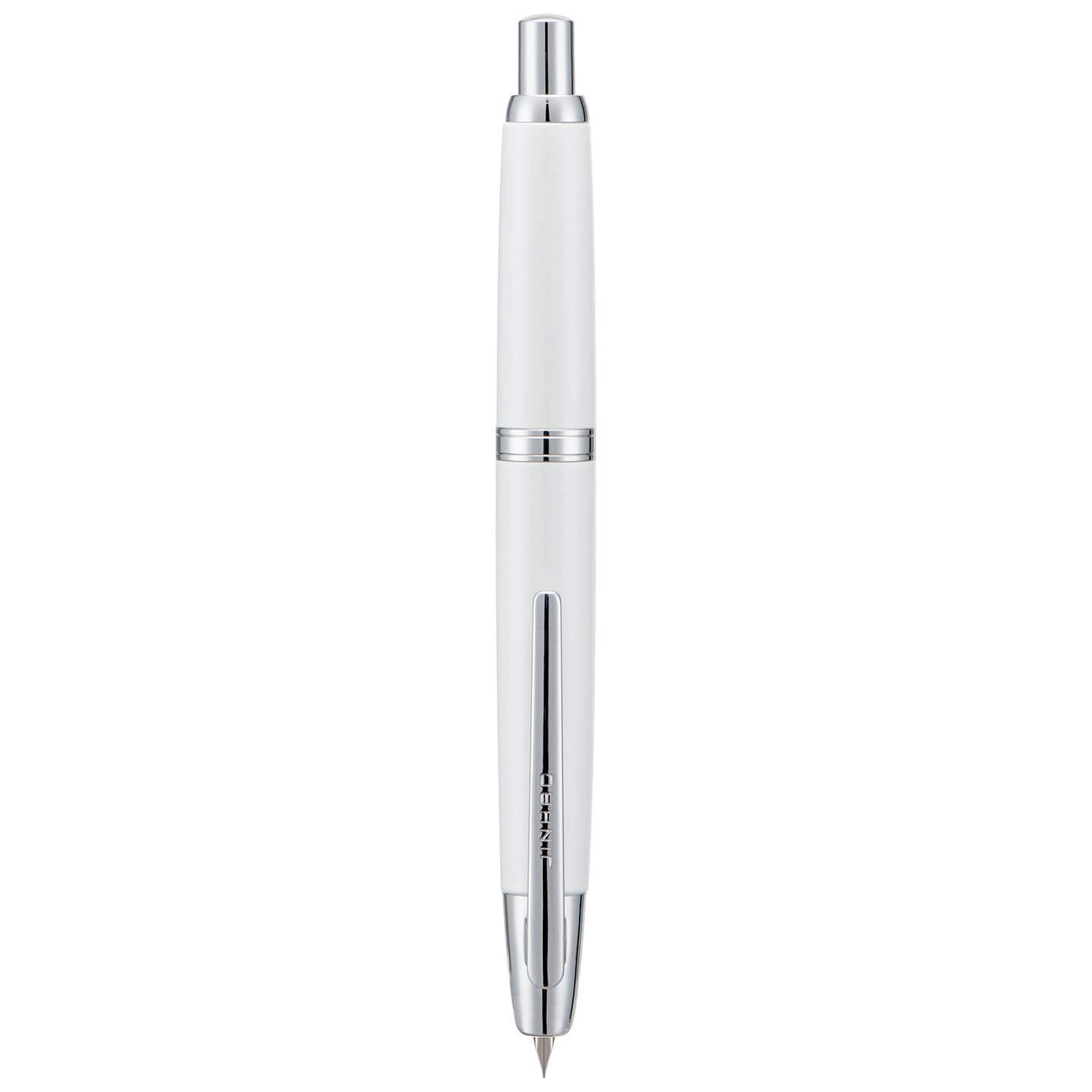 Jinhao 10 Series Press Fountain Pen Pearl White Retractable Fine Nib with Ink Converter and Metal Pen Box Set (Silver Clip Version)
