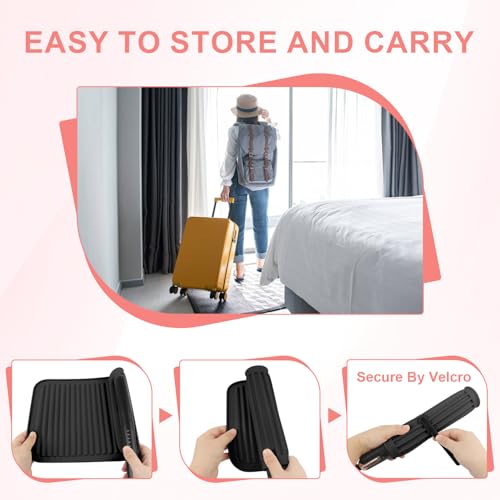 WRORUNER Large Silicone Heat Resistant Mat, Professional Hot Hair Tools Mat for Curling Iron, Flat Iron, Hair Straightener, Portable Hot Pad Cover with Velcro for Travel Home Salon(11.8" x 9.0")
