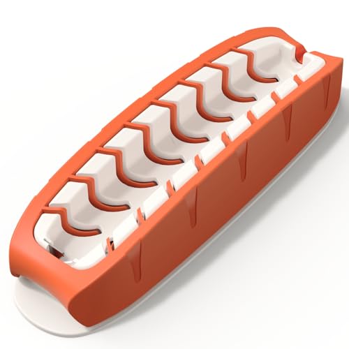 Hot Dog Slicing Tool - Stainless Steel Hot Dog Slicer for Perfect Cuts Great for Grilling Air Fryer Oven & Microwave Fun BBQ Kitchen Tool (Orange)