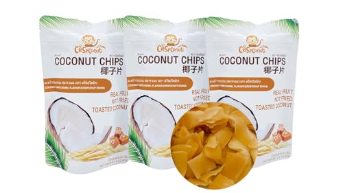 ココナッツチップス キャラメル味 (40g x3袋) COCONUT CHIPS ローストしたココナッツのお菓子（キャラメル風味）。パリパリ・サクサク食感。【パンケージやアイスクリームのトッピングなどスイート作りにも大活躍!!】便利なチャック付きパッケージ。のサムネイル