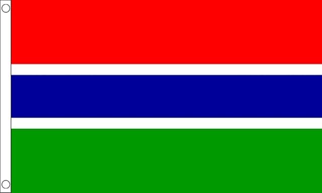 FlagSuperstore Gambia Flag - 5 x 3 FT - New 100% Polyester with Eyelets
