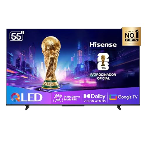 Hisense Smart TV UHD 4K QLED 55' Polegadas 55Q7QG Google TV Modo Jogo Pro 144 Hz, AMD FreeSync Premium, Dolby Vision Atmos e Compatível com Alex