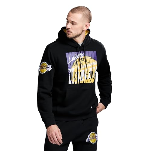 GAME 7 x NBA Officially Licensed Mens Long Sleeve Pullover Hoodie Fleece Heavyweight Sweatshirt Los Angeles Lakers S Black