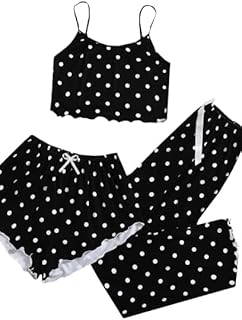 بيجامة من 3 قطع - مصنوعة من الزبدة المنقطة