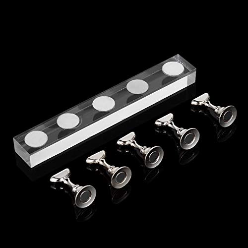 Magnetic Acrylic Manicure Tools Nail Practice Hand Nail Exercises Pedestal Nail Supplies Nail Tips Display Stand (Silver) image 4