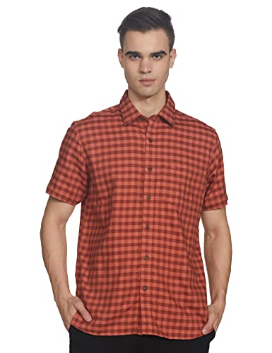Arrow Sports Men’S Checkered Regular Shirt (Asacsh1736_Black 42)
