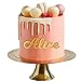 Personalisierte Kuchendekoration mehrfarbig Acryl Happy Birthday Hochzeit Jubiläum Kuchenaufsatz benutzerdefinierte Acryl Buchstaben Kuchendekoration Kuchenanhänger Namensschild (Gold)