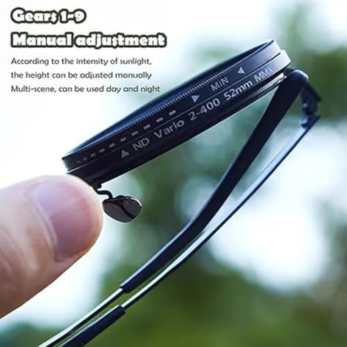 Adjustable Tint Polarized Round Sunglasses for Men, 1-9 Gears ND Filter Durable Black Lens Eyewear with Built-in UV Protection, Perfect for Beach, Fishing, Cycling and Outdoor Activities4