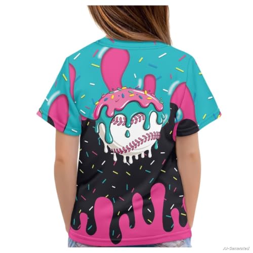 Image of Renewold Kids Novelty T-Shirt for Girls Boys Short Sleeve Crewneck Summer Tee Soft Breathable Graphic Shirt for Age 2-16