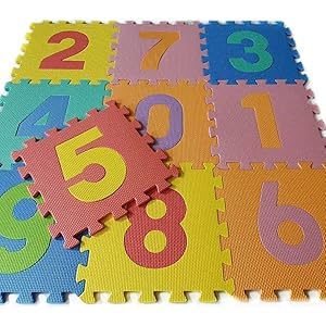 Mugar-Suelo para Niños Decorativo y Educativo- Alfombra Protectora para Suelo- Pack 26 Letras - 10 Números (Números)