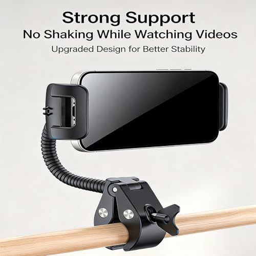 Support de téléphone rotatif pour vélo d'appartement à bras flexible stable