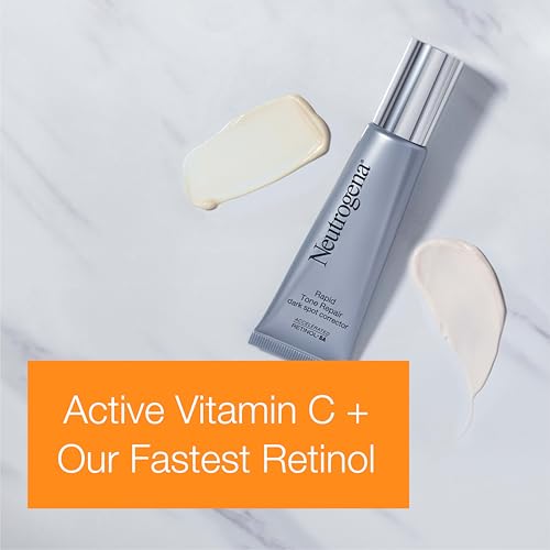Image of Neutrogena Rapid Tone Repair Dark Spot Corrector Face Serum with Hyaluronic Acid, Retinol & Vitamin C, Daily Anti Wrinkle Retinol Serum & Dark Spot Corrector to Brighten & Even Tone, 1 oz