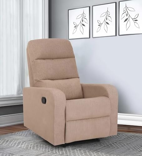 Image of Torque - Spino 1 Seater Fabric Manual Recliner | Recliner Sofa /Chair for Living Room, Bedroom, Office (Beige) | 1 Year Warranty
