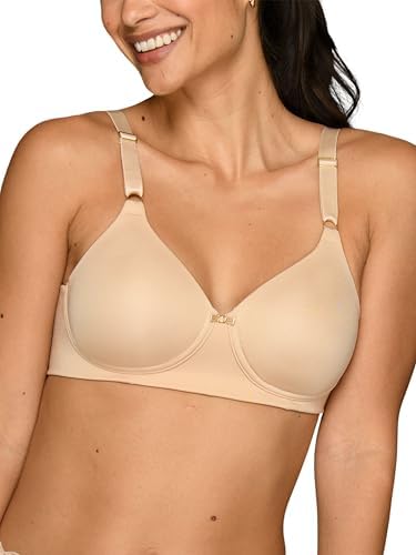 Vanity Fair Damen Full Coverage Beauty Back Smoothing Bra, 4-Wege-stretchstoff, Leicht Gefütterte Körbchen Bis Dd BH, Undurchsichtige, Kabellos, Beige, 90D