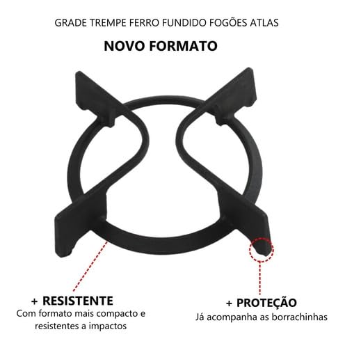 Grade Trempe Grelha Ferro Fundido Fogão Atlas Utop Glass