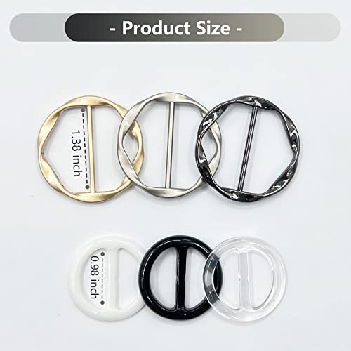 6 pcs scarf ring and slides for scarves t shirt tie clips for women shirt waist cincher clips tightener for loose tshirt clothes scarf buckle