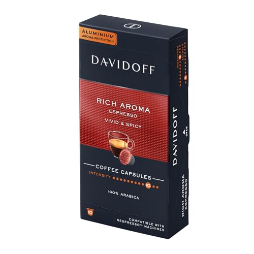 Image of Davidoff Rich Aroma Espresso Vivid & Spicy Coffee 10 Capsules - 10 /12 Intensity - 100% Arabica - 55G