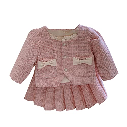 Conjunto de abrigo de manga larga rosa pequeño fragancia traje de dos piezas pantalones cortos niña