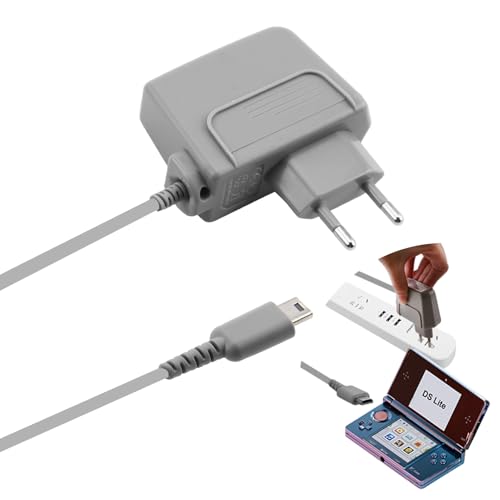 Chargeur pour Nintendo DS Lite, Adaptateur Secteur Alimentation Chargeur pour DS, 100-250V 50-60HZ 5.2V Charger Power Adapter Portable pour Console de Jeu 1.1m