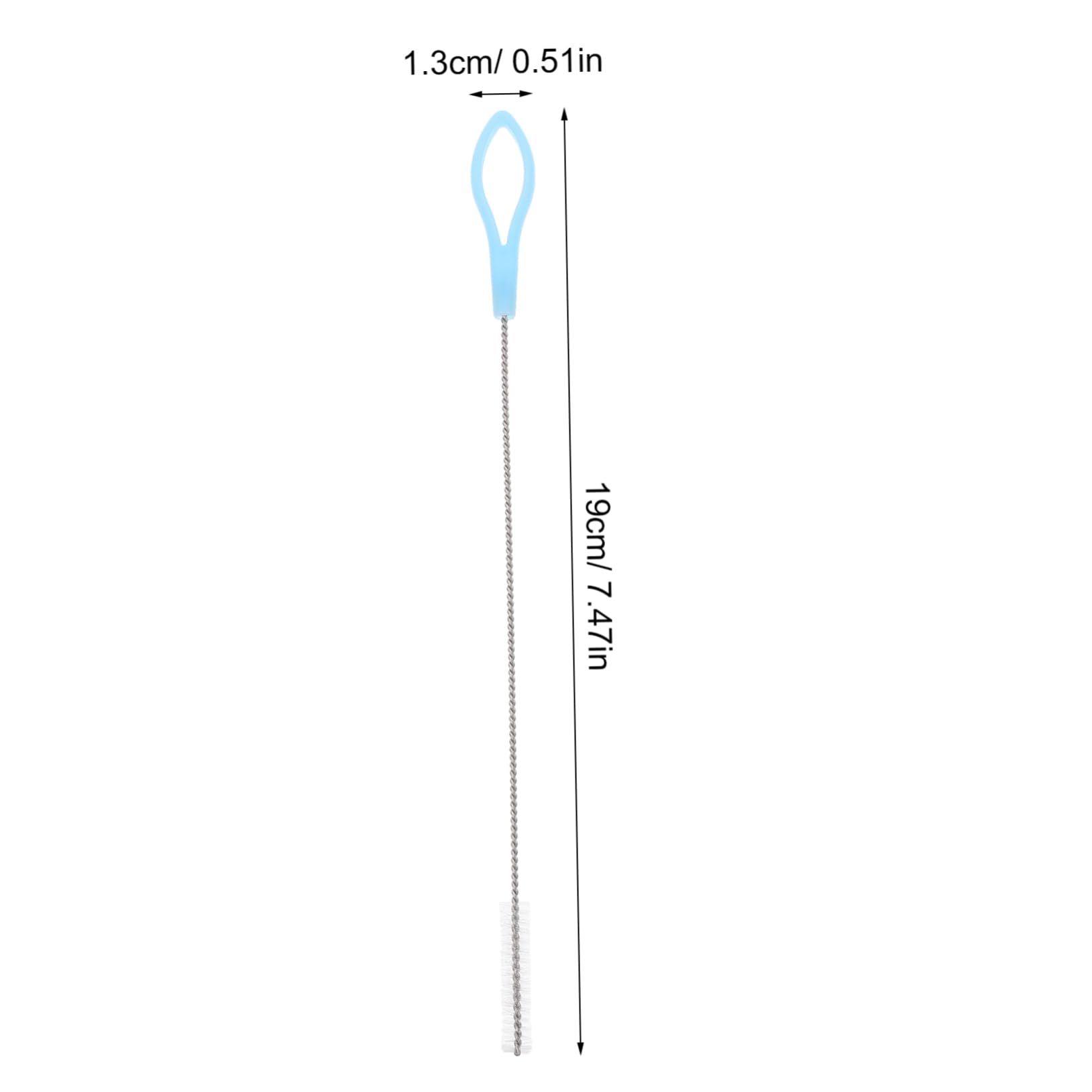 Ciieeo 20pcs Stainless Steel Nylon Straw Reusable Straw Cleaner Brush Abs Sky-blue Portable Tube Brush Pipe Cleaner