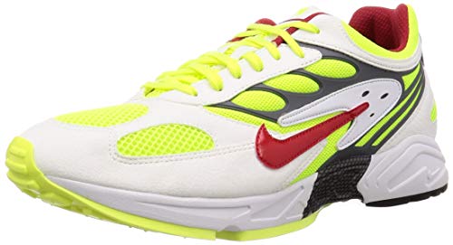 Nike Herren Air Ghost Racer Laufschuhe, Mehrfarbig (White/Atom Red-Neon Yellow-Dark Grey 100), 40 EU