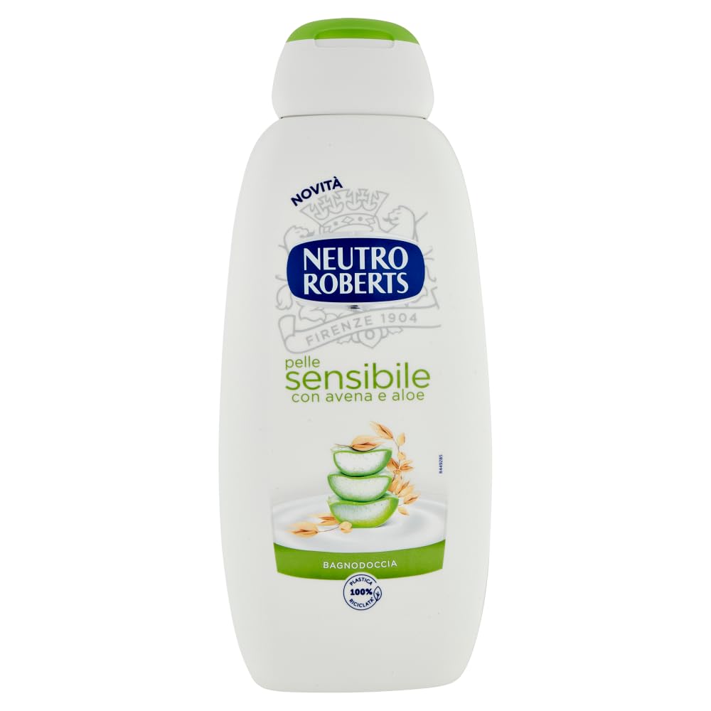 Neutro Roberts Bagnodoccia Pelle Sensibile con Avena e Aloe, gel de ducha para pieles sensibles con avena y aloe, 450 ml, incluye llavero Beni Culinari