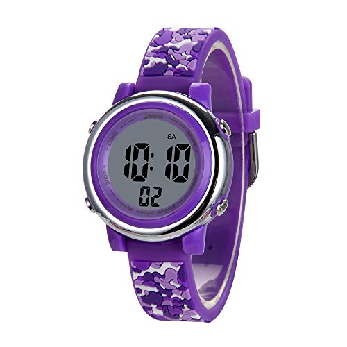 Camo Kids Watches 3D Cartoon Silicone Waterproof 7 LED Color Lights Toddler Digital Wrist Watch with Alarm Stopwatch for 3-10 Year Girls Little Child2