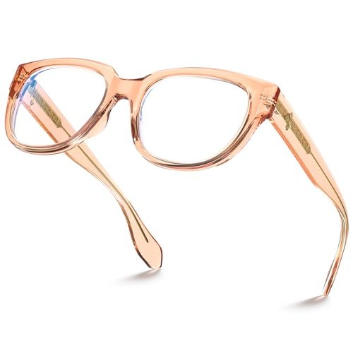 Image of VISOONE Retro Round Blue Light Blocking Glasses with Anti Computer Glare for Gaming Women and Men BLAZE