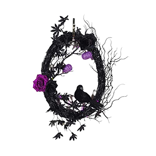 BMSY Decoración Halloween Guirnalda de Halloween Decoraciones para Puertas Fiesta Decoraciones para el Guirnalda para Puertas Delanteras Decoración de Pared con Chimenea Navidad (As Shown, One Size) Cover