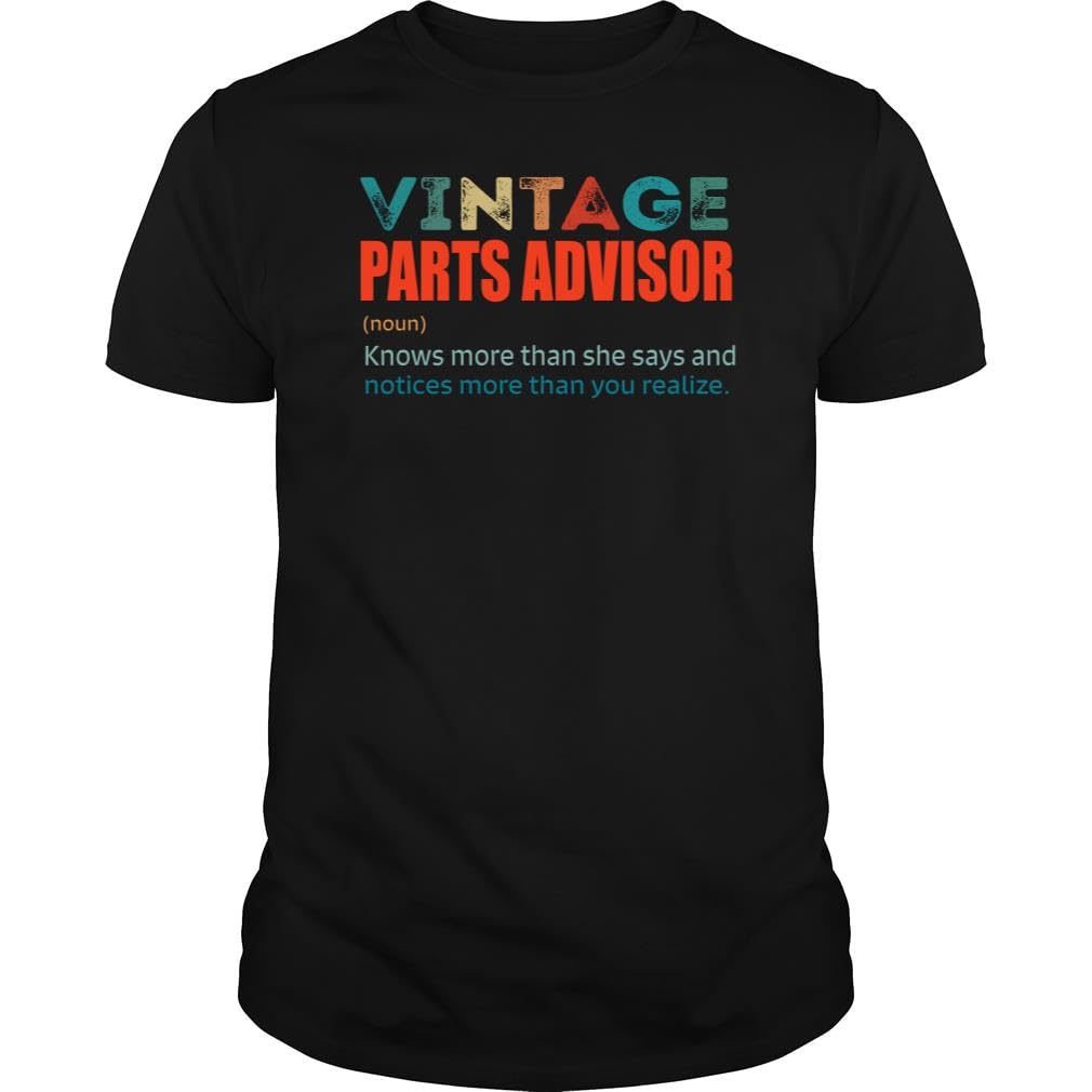 Vintage Parts Advisor Knows More Than Job Title - Unisex Tee Black