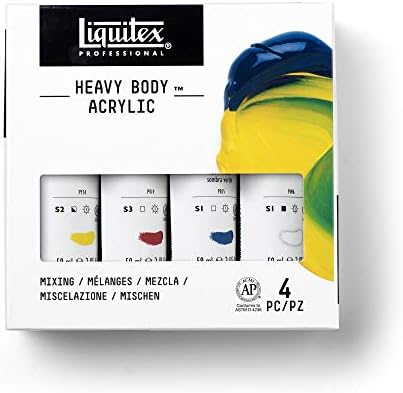 Liquitex Professional Heavy Body Acrylic Paint, 4 x 59ml (2-oz) Mixing Primary Color Set