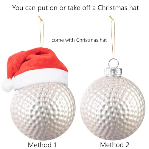 8 cm Weihnachtsgolf-Ornament, Glasgeblasene Weihnachtskugel-Ornamente – Ansicht 2