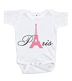 Custom Party Shop Baby Girl's Paris Eiffel Tower Onepiece 0-3 Months Pink and Black