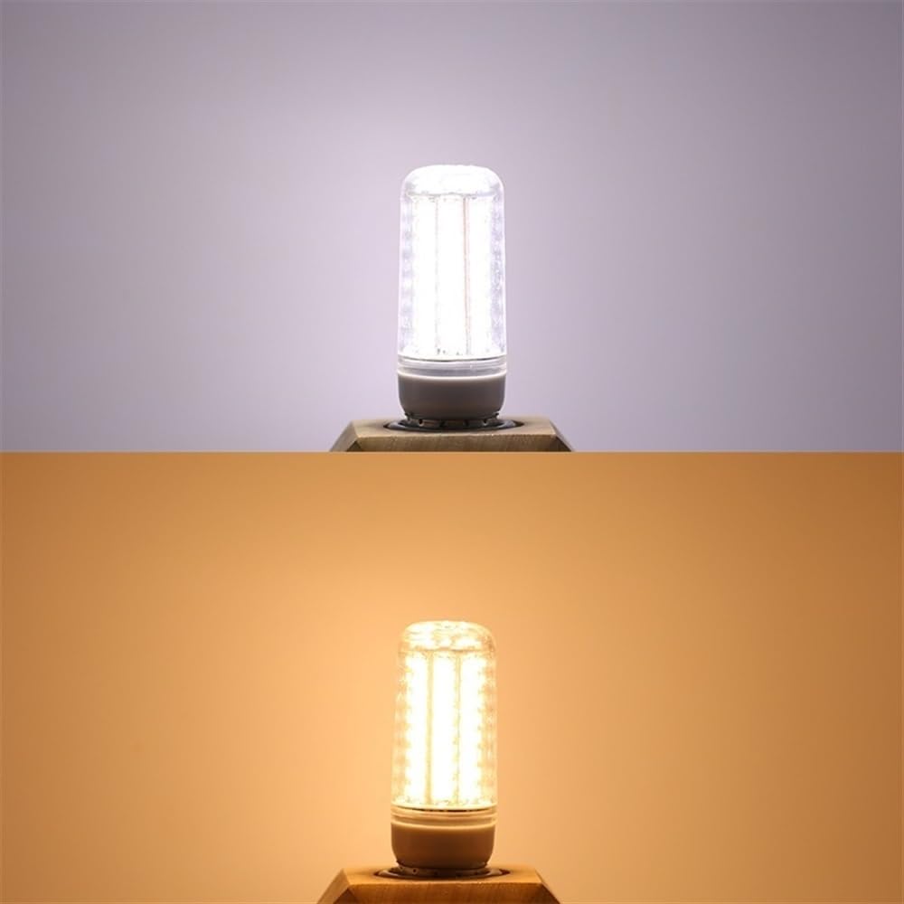 fengyan Casa Bombillas, Paquete de 10, Bombilla LED de maíz E27 AC220V 24/38/48/56/69/72/96-5730SMD Bombilla de Foco LED lámpara de araña for el hogar Familiar Lámpara(Warm White,96 Leds)