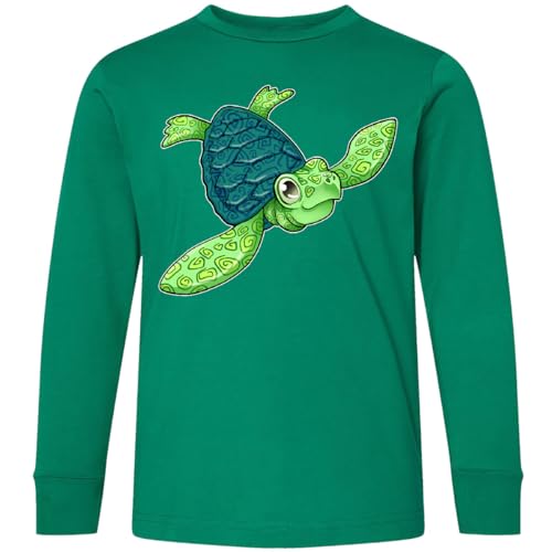 inktastic Sea Turtle with Swirls Youth Long Sleeve T-Shirt