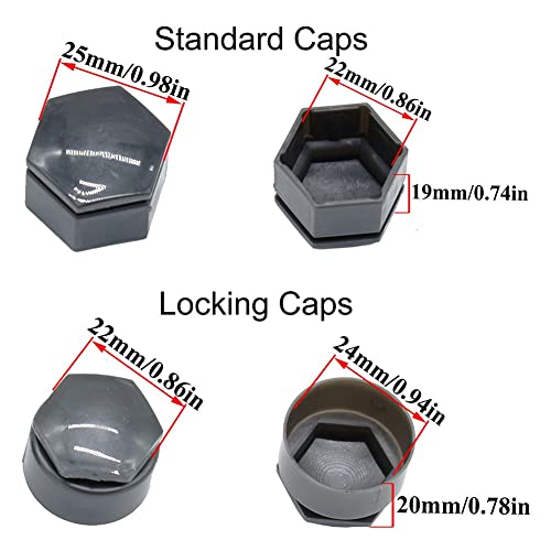 FUBESK 24 dadi per pneumatici da 22 mm, per Opel