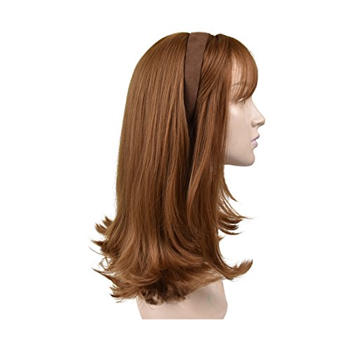 Motique Accessories 1 Inch Wide Suede Like Headband Solid Hair band for Women and Girls - Brown