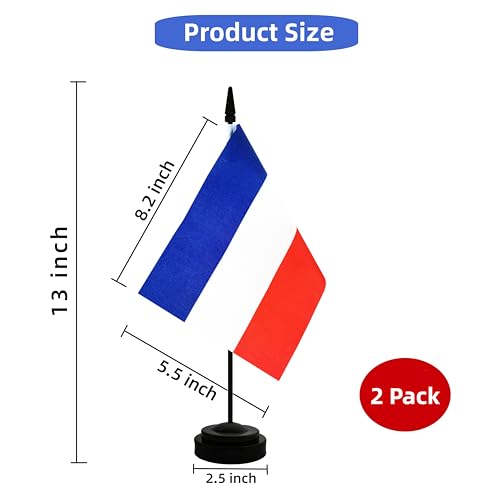 Rotenl Pacote com 2 bandeiras de mesa da Holanda, bandeira de escritório de mesa holandesa com mastr