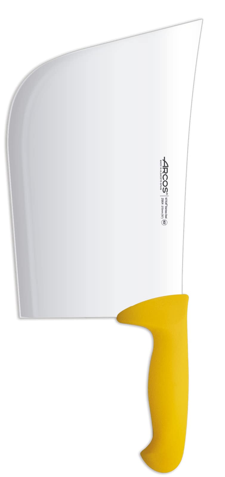 Arcos Coltello da Macellaio Cleaver con Lama in Acciaio Inossidabile 28 cm – Manico in Polipropilene, Sistema di Identificazione Colore, Resistente e Igienico – Giallo, Serie 2900