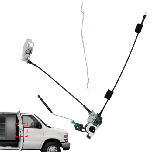 Blycorul Side Door Latch Assembly with Cable & Rod for Ford 1992-2019 E150