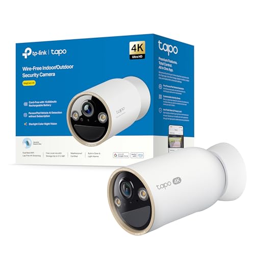 Tapo C460 4K 8MP Überwachungskamera Aussen Akku, Starlight-Farb-Nachtsicht, Dual-Band WLAN,...