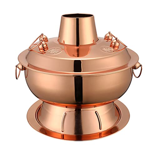 Olla china de cobre para shabu 32 cm color rosa