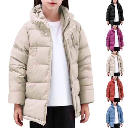 Boys Girls School Padded Puffer Coat Kids Winter Quilted Ski Jackets Waterproof Down Hooded Zip Up Parka Coats